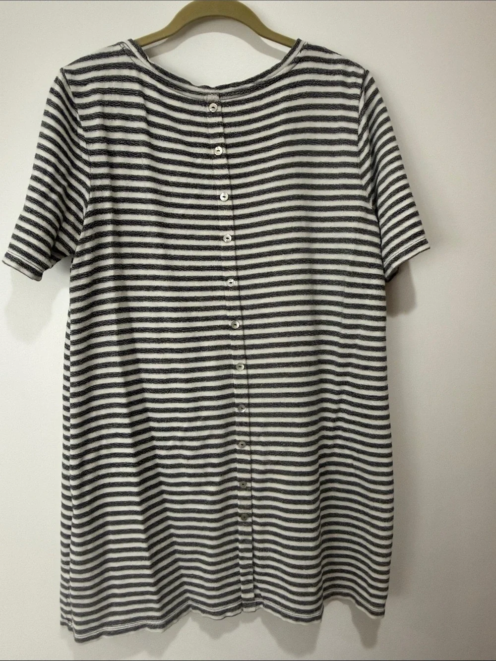 Paraphrase Striped Short Sleeve Dress - Black & White